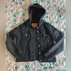 Levi’s Black Denim Hoodie Jacket Size Medium